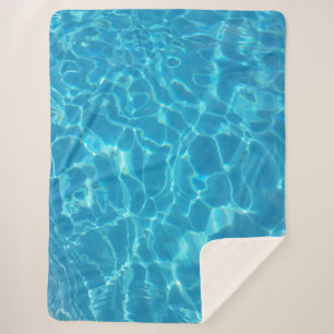 Crystal Clear Sky Blue Pool Water Sherpa Blanket
