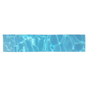 Crystal Clear Sky Blue Pool Water Short Table Runner
