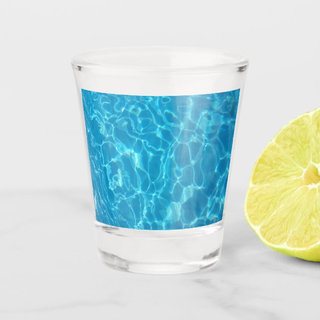 Crystal Clear Sky Blue Pool Water Shot Glass (Front)
