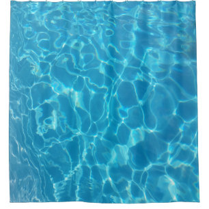 Crystal Clear Sky Blue Pool Water Shower Curtain