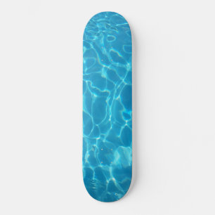Crystal Clear Sky Blue Pool Water Skateboard