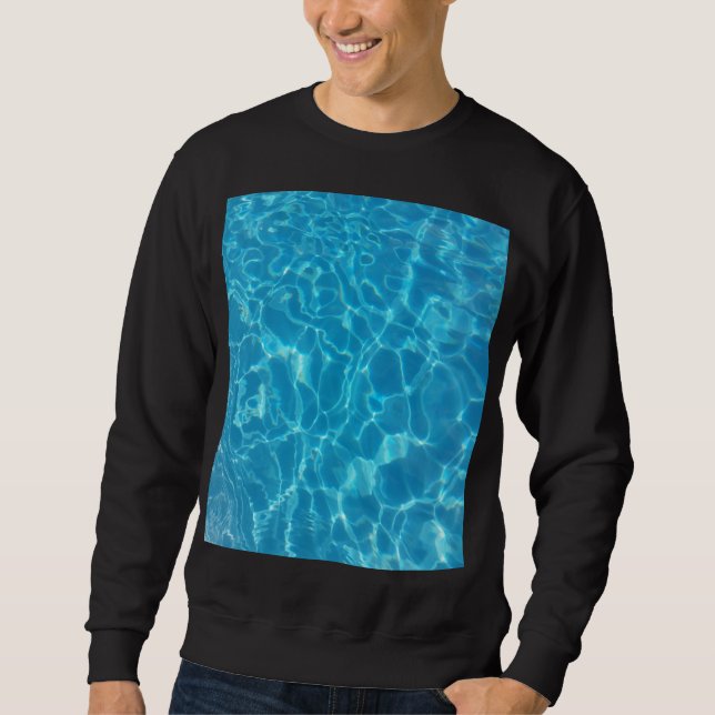 Crystal Clear Sky Blue Pool Water Sweatshirt (Front)