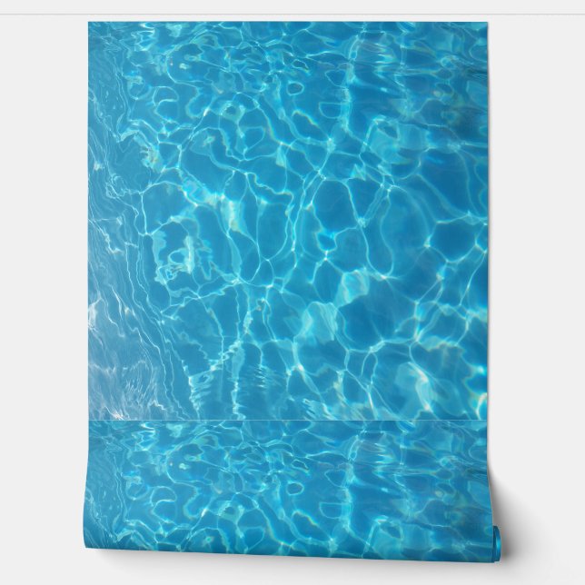 Crystal Clear Sky Blue Pool Water Wallpaper (Unrolling)
