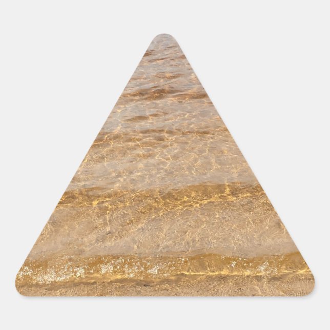 Crystal Clear Water Sandy Beach Ocean Sea Waves Triangle Sticker (Front)