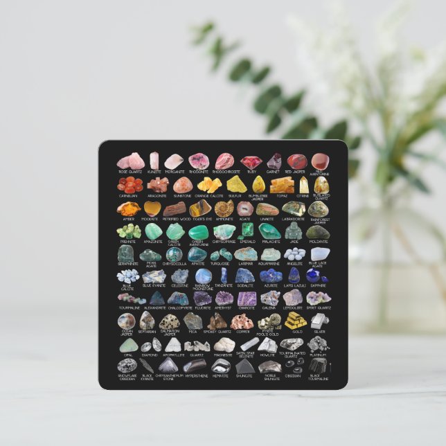 Crystal Collection Rainbow Rocks Geology ID Chart  (Standing Front)