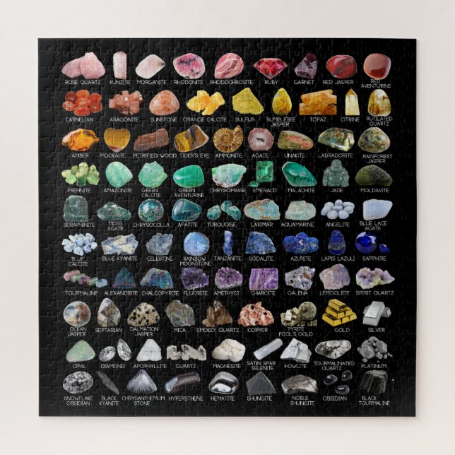 Crystal Collection Rainbow Rocks Geology Square Jigsaw Puzzle (Vertical)