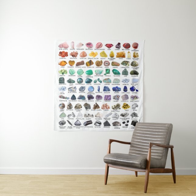 Crystal Collection Rainbow Rocks Square Tapestry (In Situ)
