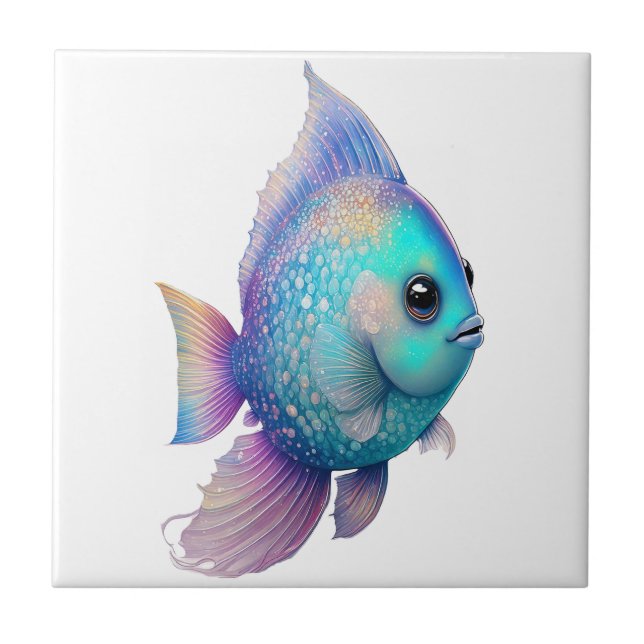 Crystal Colours Fish  Ceramic Tile (Front)