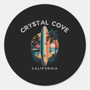 Crystal Cove State Park California Men Women Surfi Classic Round Sticker
