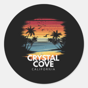 Crystal Cove State Park California Surfboard Surfi Classic Round Sticker
