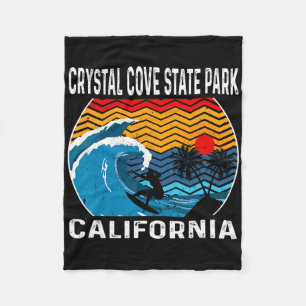 Crystal Cove State Park California Surfboard Surfi Fleece Blanket