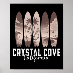 Crystal Cove State Park California Surfboard Surfi Poster