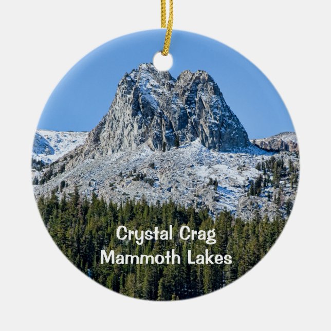 Crystal Crag, Mammoth Lakes, CA, Ceramic Tree Decoration (Front)