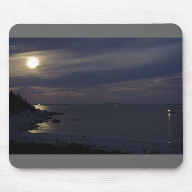 Crystal Crescent Beach Moonlight Mouse Pad (Front)