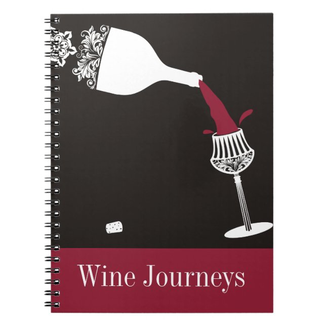 crystal decorative wine glass pouring wine bottle notebook (Front)