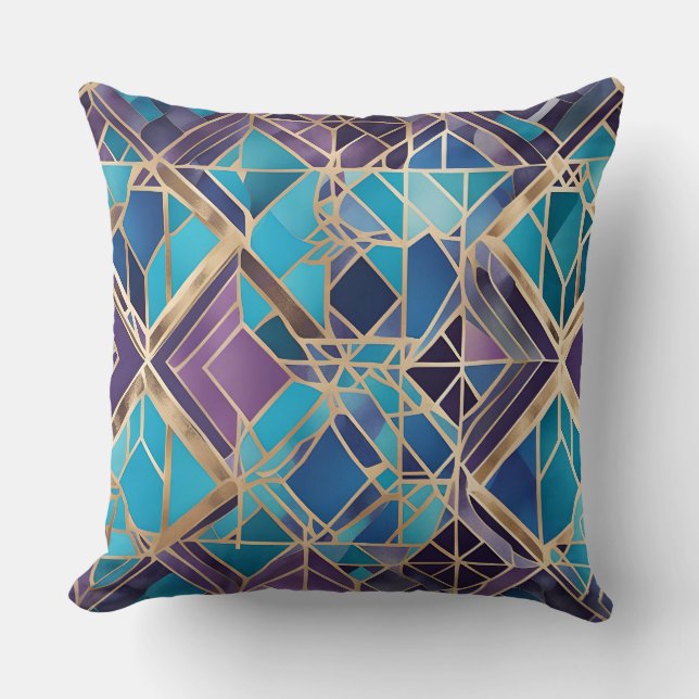 crystal diamonds abstract art pillow (Front)