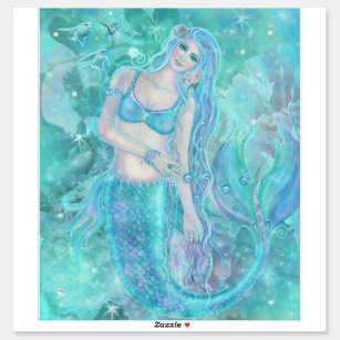 Crystal dreams mermaid art by Renee Lavoie