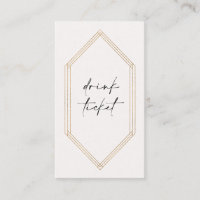 Crystal Drink Ticket Bar Token Wedding Card C100