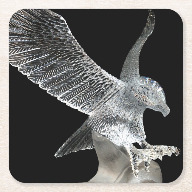 Crystal Eagle Square Paper Coaster (Front)