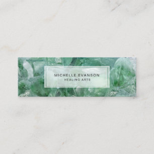 Crystal Emeral Green Boho Healing Arts Mini Business Card