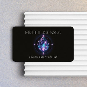 Crystal Energy Healer Amethyst Purple/Blue Logo Business Card