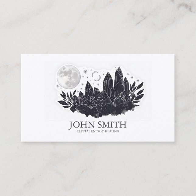Crystal Energy Healer Chakra Spiritual Meditation Business Card (Front)