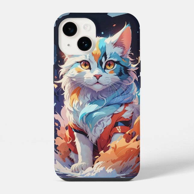 Crystal Fantasy Cat Artwork iPhone Case (Back)