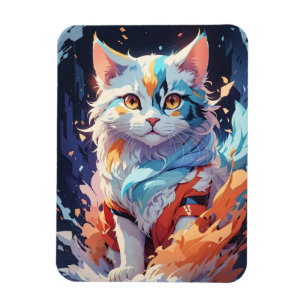 Crystal Fantasy Cat Artwork Magnet
