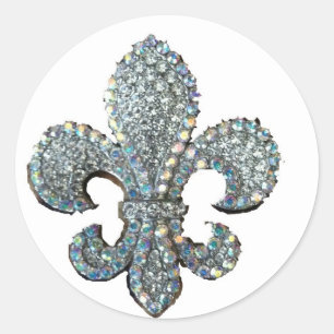 CRYSTAL FLEUR DE LIS CLASSIC ROUND STICKER