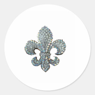 CRYSTAL FLEUR DE LIS CLASSIC ROUND STICKER