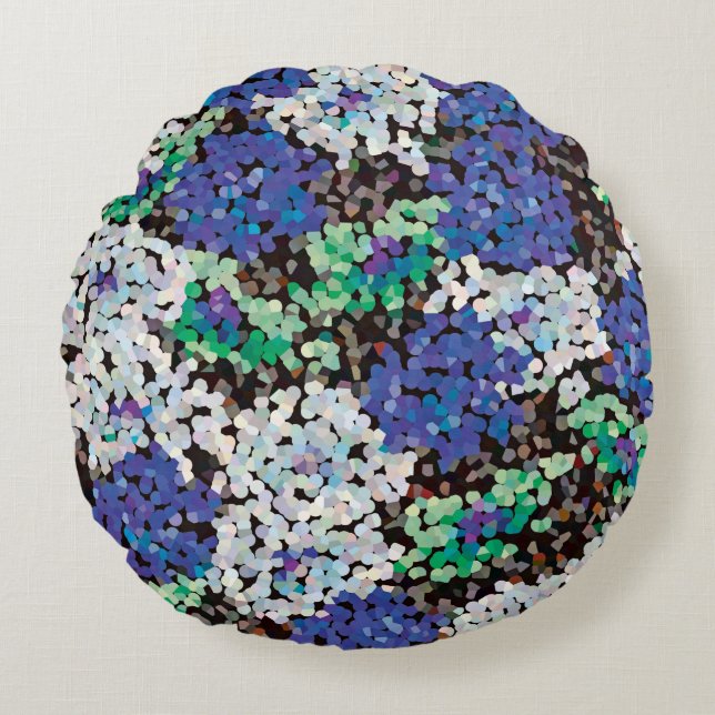 Crystal Floral Blooms Round Cushion (Front)