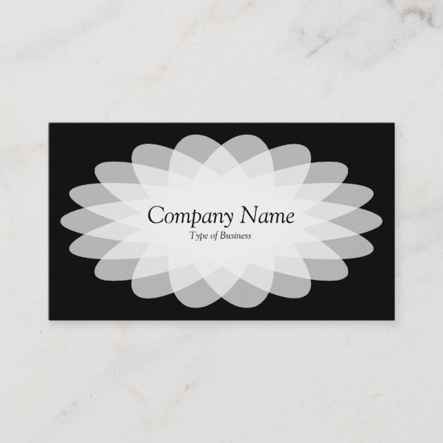 Crystal Flower - Black Business Card (Front)