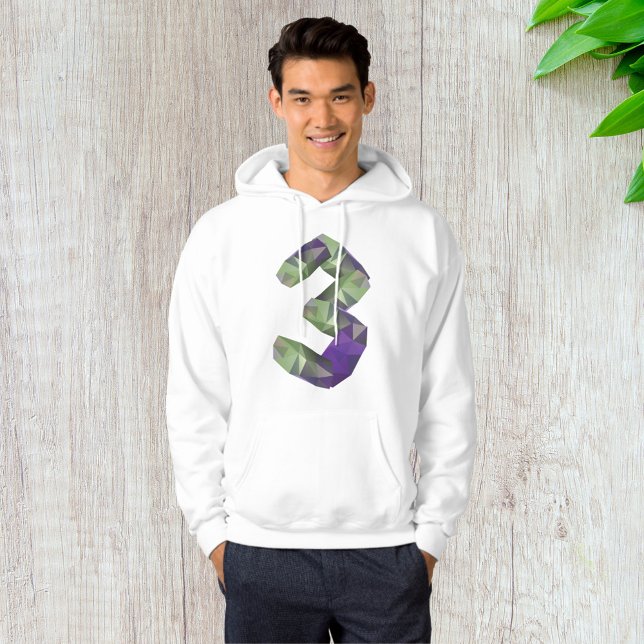 Crystal Font Number 3 Mens Hoodie (Creator Uploaded)