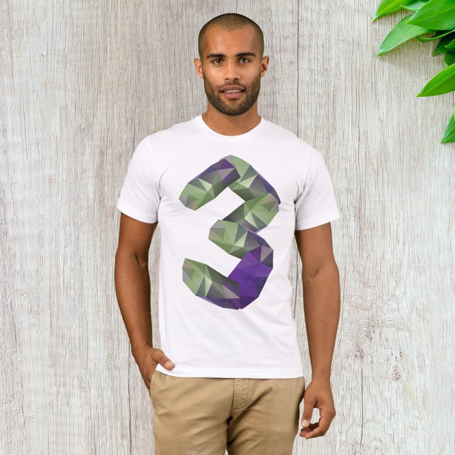 Crystal Font Number 3 Mens T-Shirt (Creator Uploaded)