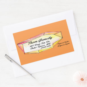 Crystal Gem Frame for Company Personal Info Square Rectangular Sticker