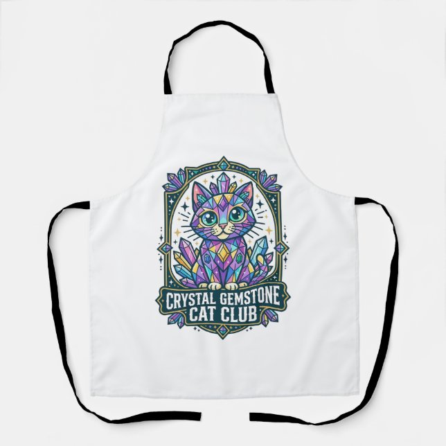 Crystal Gemstone Cat Cat Mum Gift Idea - Crystal G Apron (Front)