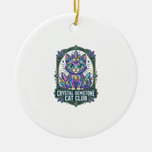 Crystal Gemstone Cat Cat Mum Gift Idea - Crystal G Ceramic Ornament