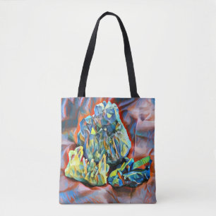 Crystal Gemstone Rocks Colorful Abstract Art Tote Bag