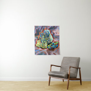Crystal Gemstone Rocks Colourful Abstract Art Tapestry