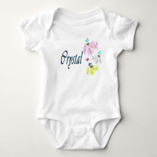 Crystal Girls Name Logo, Baby Bodysuit