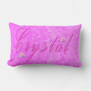 Crystal Girls Name Logo, Lumbar Cushion