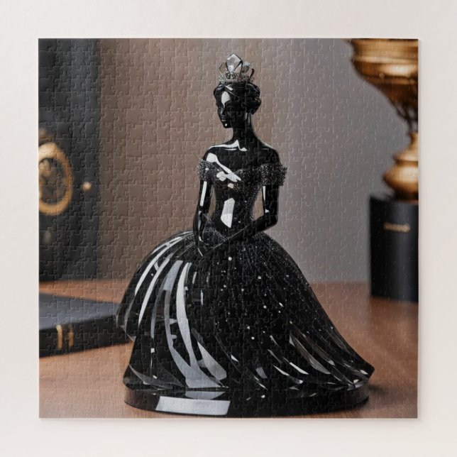 Crystal glass princess with black dress jigsaw puzzle (Vertical)