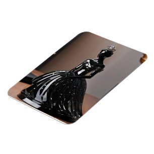 Crystal glass princess with black dress magnet