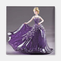 Crystal glass princess with purple dress
