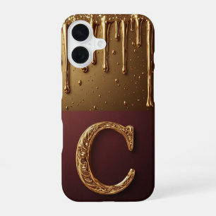 💎 Crystal Glitter C Monogram Dripping Luxe iPhone 16 Case