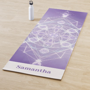 Crystal Grid Glow Spiritual Minimalist Yoga Mat