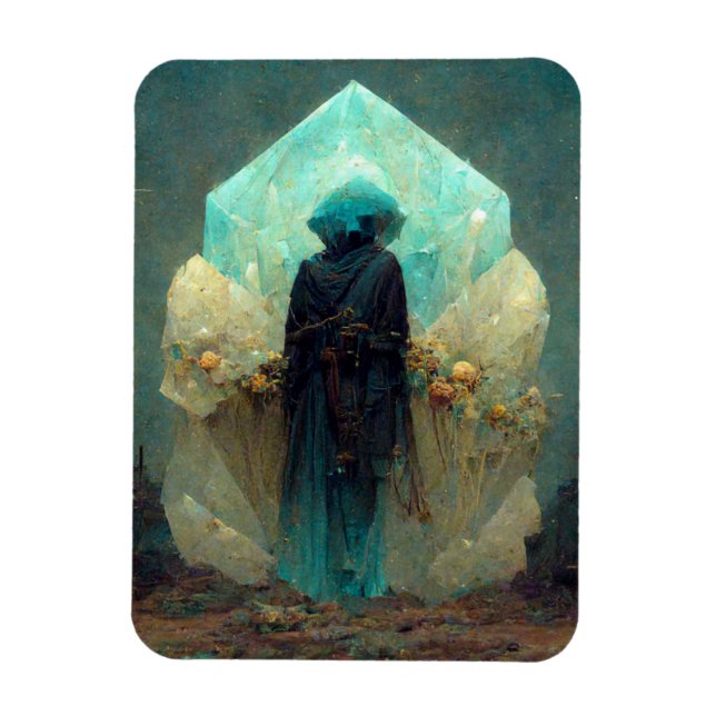 Crystal Guardian Alien Sci-Fi Fantasy Magnet (Vertical)