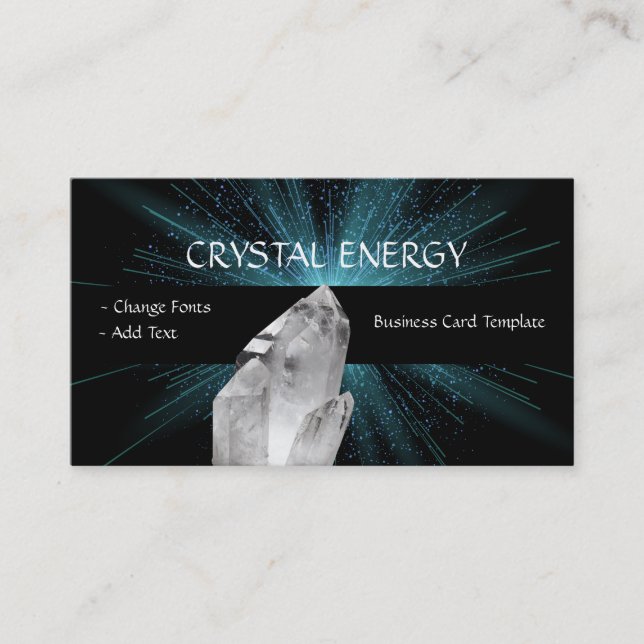 Crystal Healing Quartz Crystal Business Card (Front)