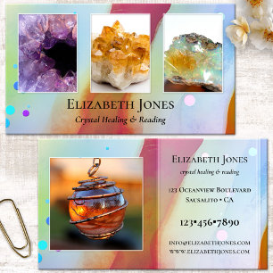 Crystal Healing Reading Photo Business Card