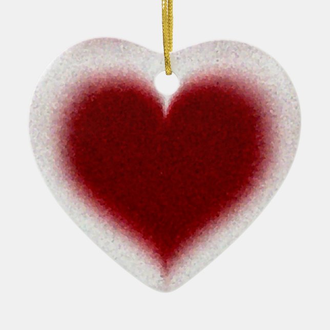 Crystal heart ceramic tree decoration (Front)